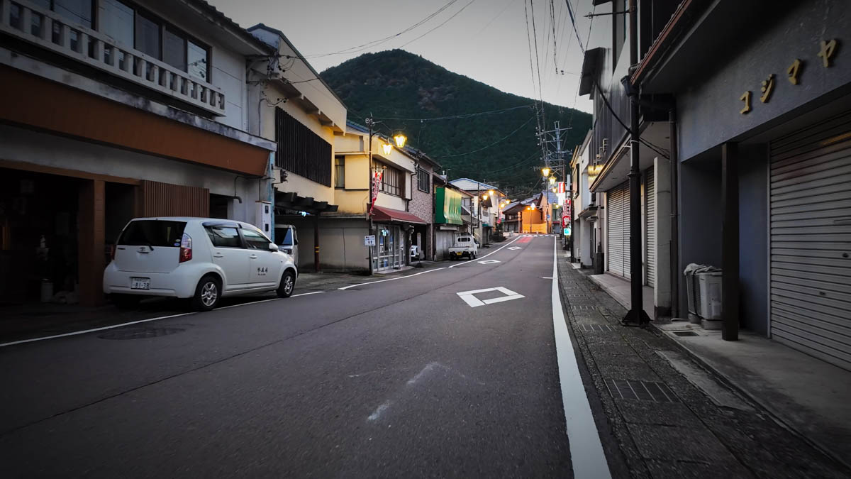 Deserted streets of Hida-Kanayama A deserted, dimly lit street in Hida-Kanayama, an eerie silence hanging over it