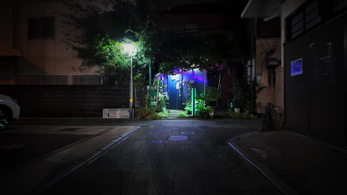 うっそうと植物が繁る外観のお店